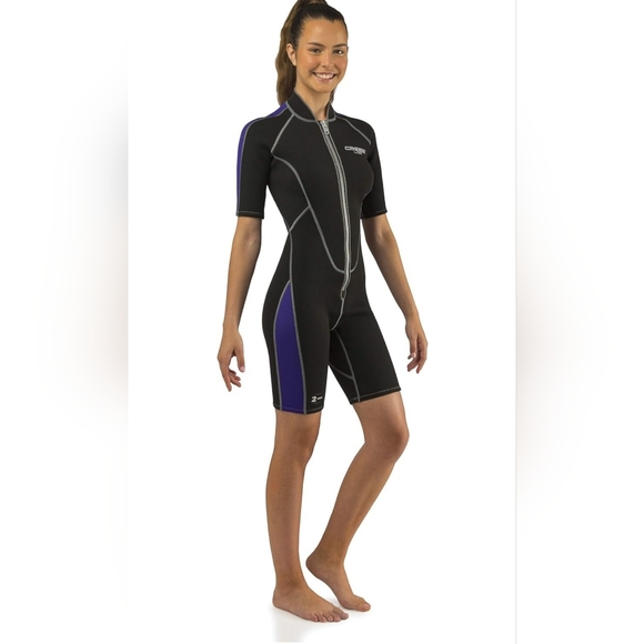 Cressi Women's Short Front Zip Wetsuit for Surfing, Snorkeling. - Picture 1 of 8